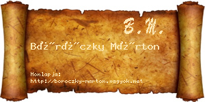 Böröczky Márton névjegykártya