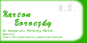 marton boroczky business card